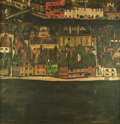 Krumau sur la Moldau, la petite ville - Egon Schiele